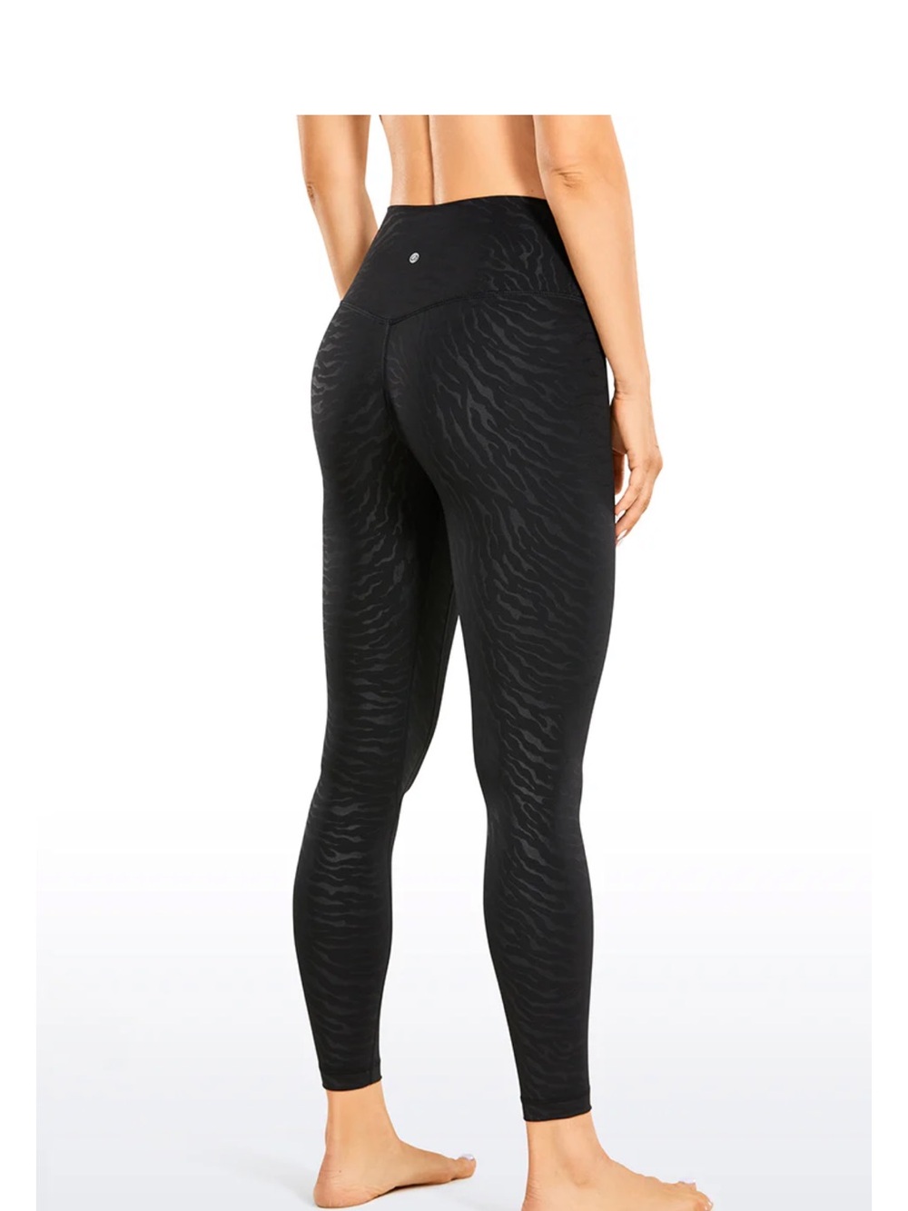 CRZ YOGA Black Textured High-Waist Leggings
